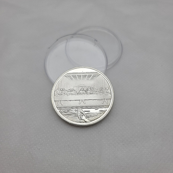 1 oz. Jesus Christ Last Supper .999 Copper Silver Plated Novelty Coin - Picture 2 of 2